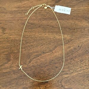 J.Crew | Offset “X” Initial Necklace | 17” Adjustable